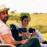 Ranbir Kapoor and Alia Bhatt pose for pictures while on a safari in Africa