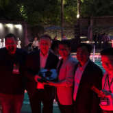 T-Series presented with the Red Diamond button in Singapore for crossing 100 million