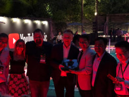 T-Series presented with the Red Diamond button in Singapore for crossing 100 million subscribers on YouTube