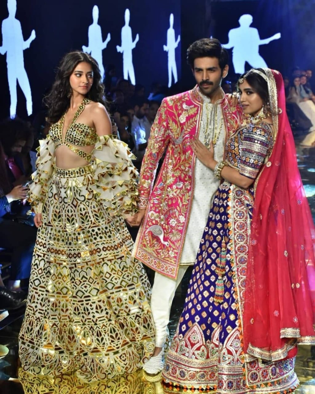 Pati Patni Aur Woh trio Kartik Aaryan, Ananya Panday, Bhumi Pednekar stun in exquisite wedding line