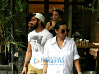Photos: Ahan Shetty, Tania Shroff and Mana Shetty snapped at Suzzett in Bandra