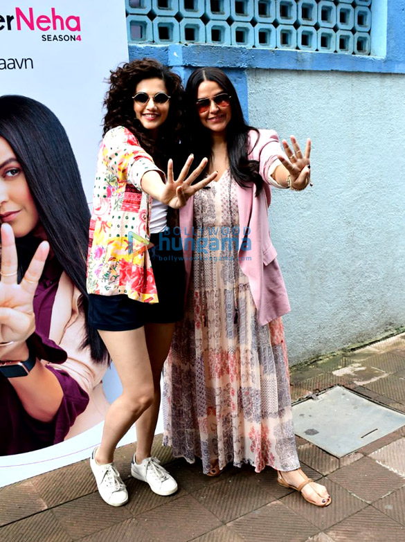 Photos: Neha Dhupia spotted with Taapsee Pannu after the shoot of No Filter Neha – Season 4 Photos: Neha Dhupia spotted with Taapsee Pannu after the shoot of No Filter Neha – Season 4