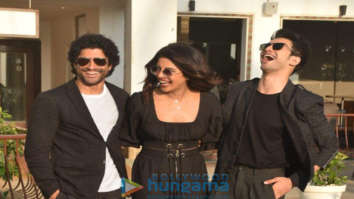 Photos: Priyanka Chopra Jonas, Rohit Saraf and Farhan Akhtar snapped promoting their film The Sky Is Pink