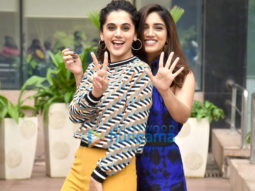 Photos: Taapsee Pannu and Bhumi Pednekar snapped promoting their film Saand Ki Aankh