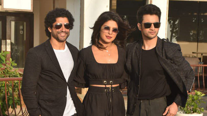 Priyanka Chopra Jonas, Rohit Saraf and Farhan Akhtar snapped promoting their film The Sky Is Pink