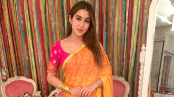 Saree-clad Sara Ali Khan celebrates Diwali with Varun Dhawan, Karan Johar, and Manish Malhotra