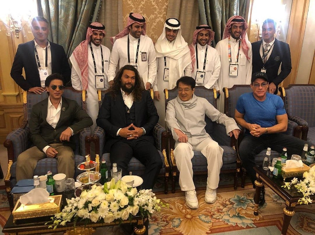 Shah Rukh Khan shares a frame with Jason Momoa, Jackie Chan, and Jean-Claude Van Damme in Saudi Arabia