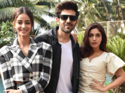 Ananya Panday, Kartik Aaryan and Bhumi Pednekar snapped during Pati Patni Aur Woh promotions