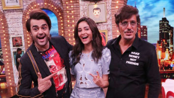 Ananya Panday and Chunky Pandey snapped on the sets of the show Movie Masti with Manish Paul’s show
