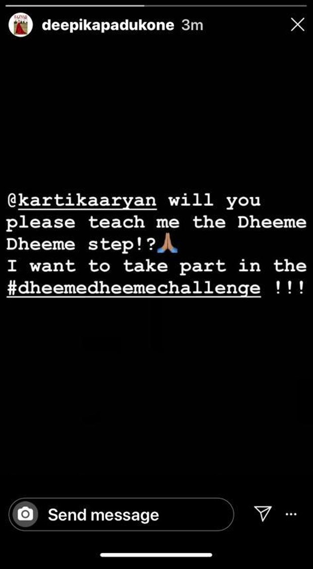 Deepika Padukone has a special request for Kartik Aaryan Deepika Padukone has a special request for Kartik Aaryan