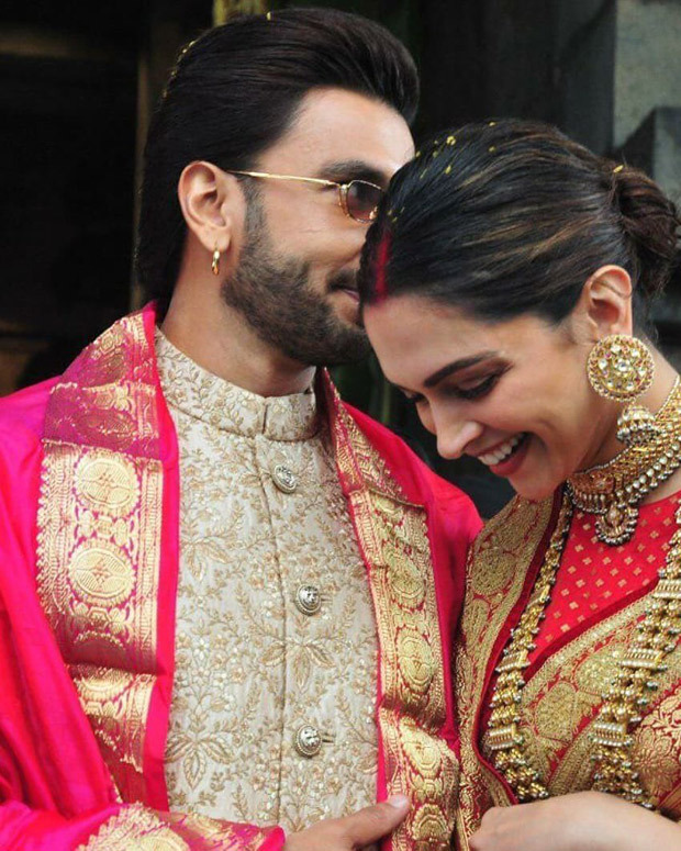 Happy Anniversary DeepVeer Ranveer Singh and Deepika Padukone look REGAL as ever they twin in regal and gold outfits during Tirumala temple visit
