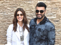 Kriti Sanon and Arjun Kapoor snapped during Panipat promotions