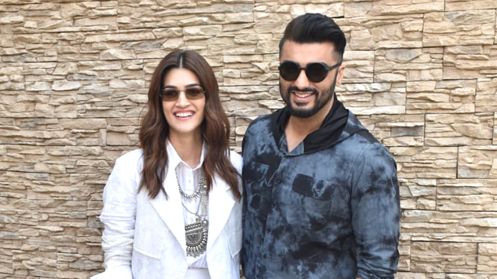 Kriti Sanon and Arjun Kapoor snapped during Panipat promotions