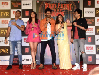 Photos Kartik Aaryan, Ananya Panday, Bhumi Pednekar and others snapped at Pati Patni Aur Woh trailer launch