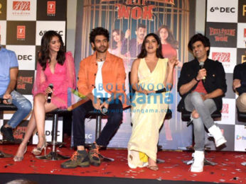 Photos Kartik Aaryan, Ananya Panday, Bhumi Pednekar and others snapped at Pati Patni Aur Woh trailer launch