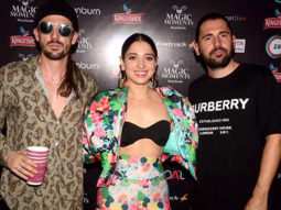 Tamanna Bhatia snapped with Dimitri Vegas and Like Mike at Sunburn party