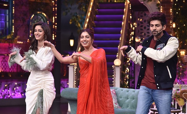 The Kapil Sharma Show - Kartik Aaryan was rewarded kisses after shooting 'Dheeme Dheeme' song with Ananya Panday and Bhumi Pednekar