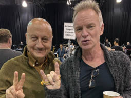 Anupam Kher gifts rudraksha mala to legendary singer Sting