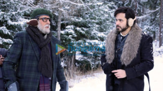 on the sets of the movie Chehre