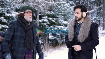 on the sets of the movie Chehre