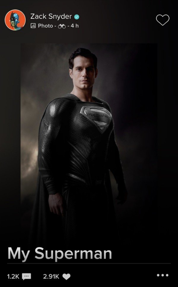 Justice League: Zack Snyder shares Henry Cavill's new photo as Black Suit Superman Justice League: Zack Snyder shares Henry Cavill's new photo as Black Suit Superman