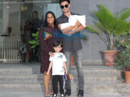 Photos: Aayush Sharma snapped with his wife Arpita Khan and his new born baby girl at Hinduja Hospital