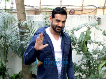 Photos: John Abraham celebrates his birthday with fans at his office in Bandra