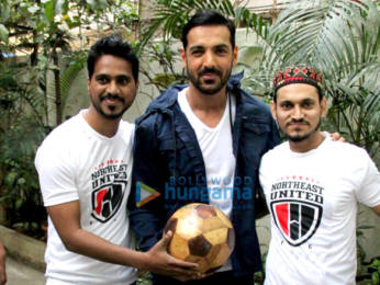 Photos: John Abraham celebrates his birthday with fans at his office in Bandra