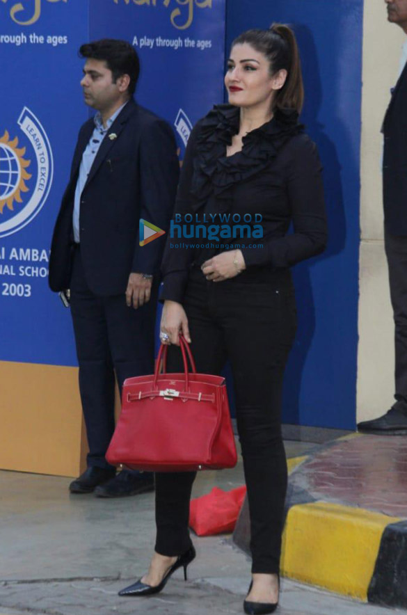 photos raveena tandon and dabboo ratnani snapped attending the dhirubhai ambani school annual day 2