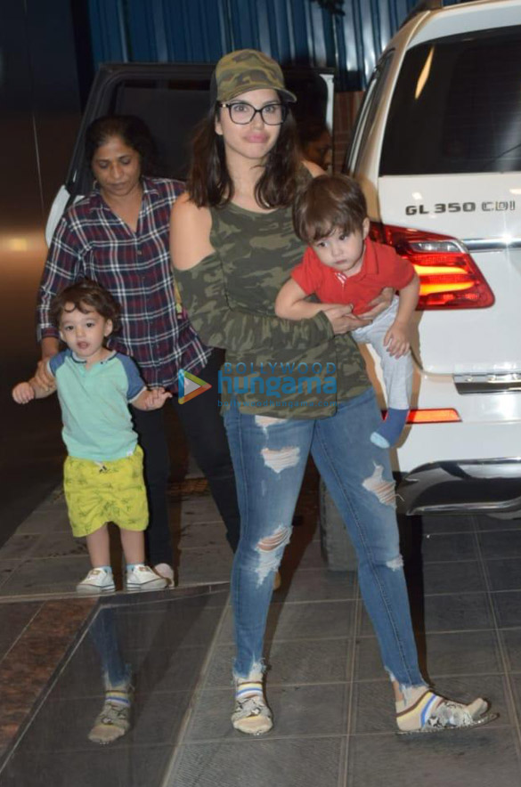 photos sunny leone snapped with her kids 2 3