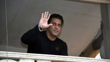 Salman Khan greets fans from his residence in Bandra