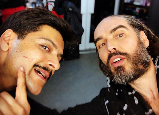 Ali Fazal meets Russell Brand, thanks him for his podcasts and giving him books!