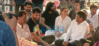 on the sets of the movie Attack