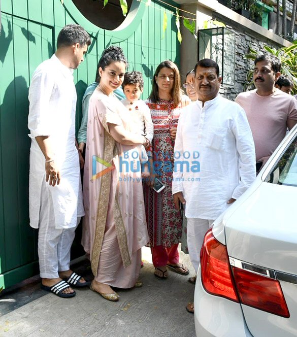 Photos: Kangana Ranaut and her family snapped at her new office in Pali Hill