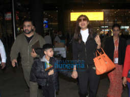 Photos: Shilpa Shetty, Viaan Raj Kundra and Raj Kundra snapped at the airport