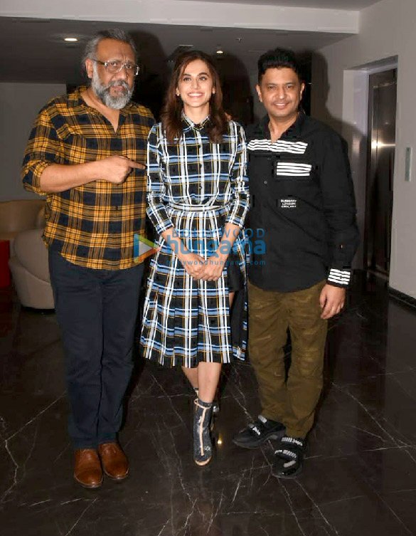 Photos: Taapsee Pannu, Anubhav Sinha and Bhushan Kumar spotted at the trailer preview of Thappad