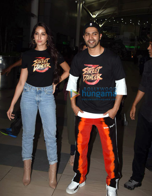 photos varun dhawan and nora fatehi snapped at the airport 4