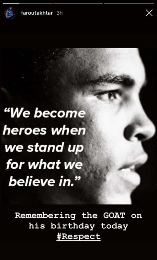 "Remembering the GOAT on his birthday today" - shares Farhan Akhtar for Muhammad Ali on occasion of the legends' birthday "Remembering the GOAT on his birthday today" - shares Farhan Akhtar for Muhammad Ali on occasion of the legends' birthday