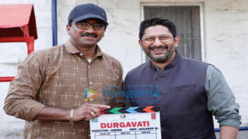 on the sets of the movie Durgavati