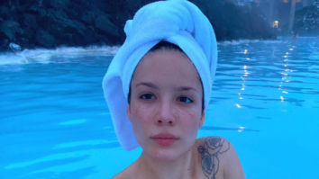 Halsey goes topless and make-up free in this steamy photo, enjoys stress-reducing geothermal spa