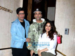 Photos: Janhvi Kapoor and Karan Johar spotted at Manish Malhotra’s house in Bandra