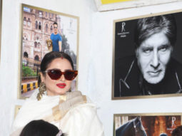 Rekha on posing next to Amitabh Bachchan’s picture – “Yahan danger zone hai”