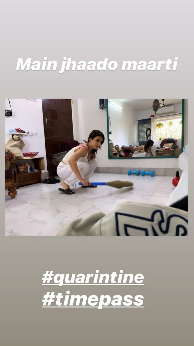 Check out: Fatima Sana Shaikh and her brother clean the house to pass time