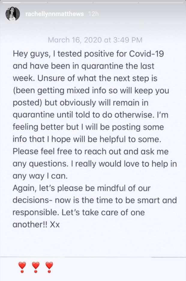 Frozen 2 actress Rachel Matthews tests positive of Covid 19, reveals her symptoms changed every day Frozen 2 actress Rachel Matthews tests positive of Covid 19, reveals her symptoms changed every day