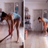 Katrina Kaif picks a broom to clean the house as Isabelle Kaif does commentary, Arjun Kapoor calls her Kaantaben 2.0 again
