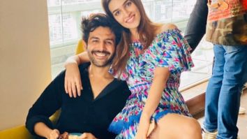 Kriti Sanon tries her hand at making Chia Pudding, Kartik Aaryan calls it Chai Pudding