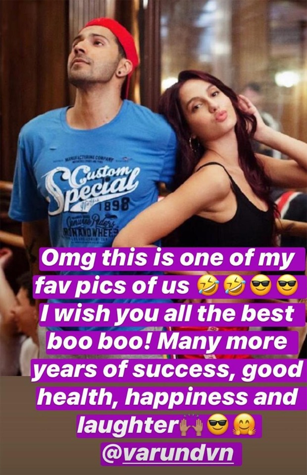 Nora Fatehi shares a throwback video on Varun Dhawan’s birthday as they burn the dance floor on ‘Dilbar’