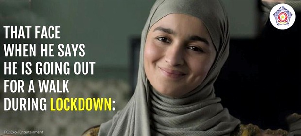 Mumbai Police turns Alia Bhatt's Gully Boy still into a meme, warns us to not step out!