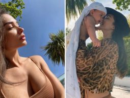 Bikini clad Amy Jackson shares cuddles with her cute son