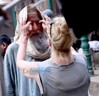on the sets of the movie Gulabo Sitabo